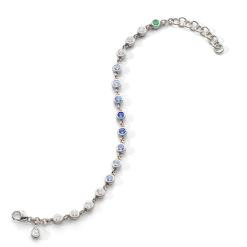 Bezel Set Blue Sapphire Ombre Tennis Bracelet