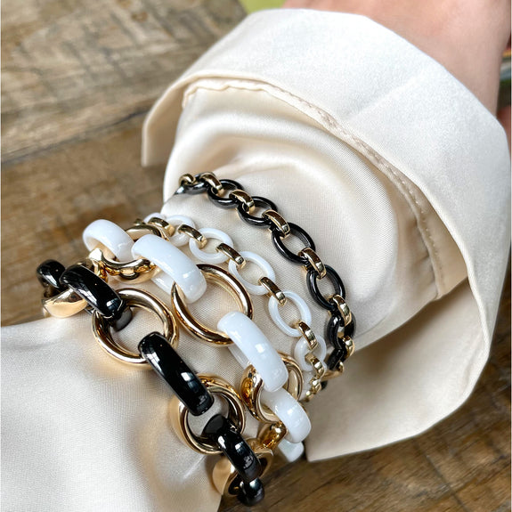 Audrey Black Ceramic Link Bracelet | Monica Rich Kosann
