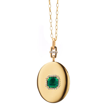 Special Edition Emerald Locket with Diamond Halo