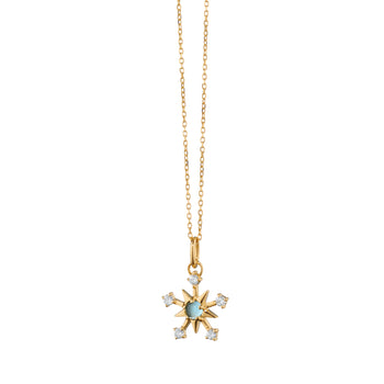 Mini Diamond & Aqua Star Necklace