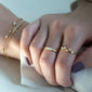 Recycled 18K Yellow Gold and Princess Cut Diamond Rings and Bracelets