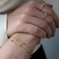 Recycled 18K Yellow Gold and Princess Cut Diamond Bracelets and Rings