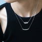 Recycled 18K White Gold and Princess Cut Diamond Necklaces