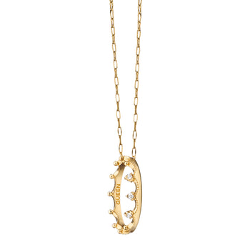 The “Queen” Poesy Ring Necklace in 18K Gold with Diamonds