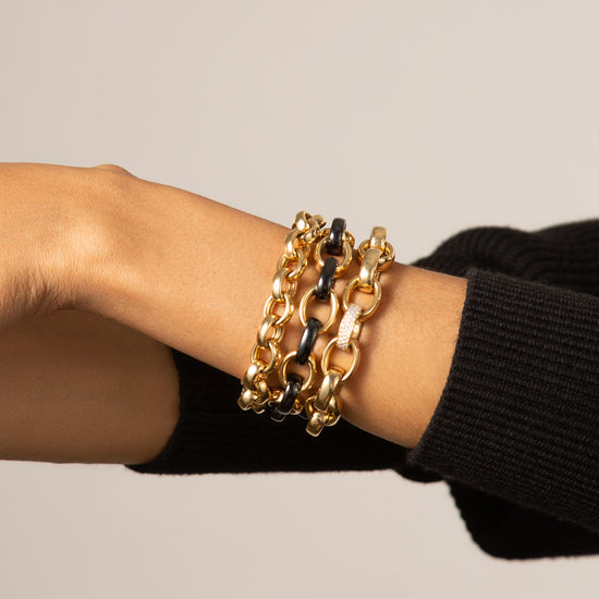 Marilyn Black Ceramic Link Bracelet