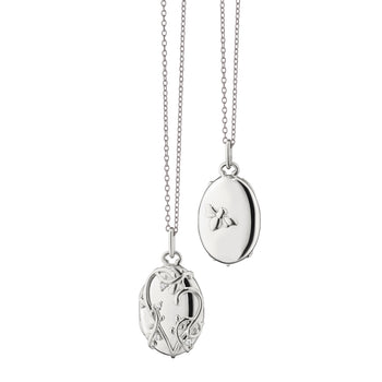 The “Wisteria” Locket in Sterling Silver with Sapphires
