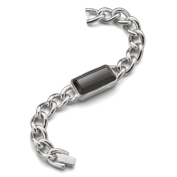 
  
    Black Onyx Link Bracelet in Sterling Silver
  
