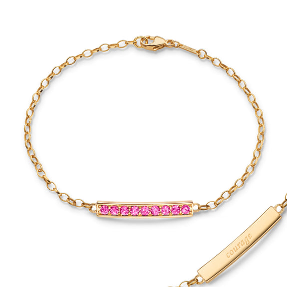 
  
    Pink Sapphire “Courage” Petite Poesy Bracelet
  
