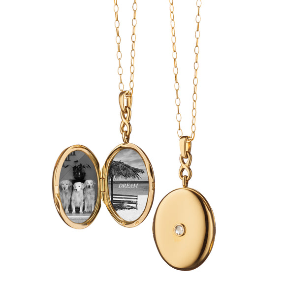 
  
    Infinity Diamond & Gold Locket Necklace on 20" ChainInfinity Diamond & Gold Locket Necklace
  
