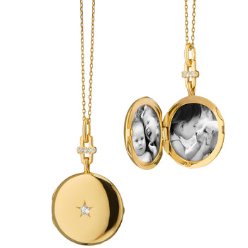 Twinkle Star 18K Gold & Diamond Locket Necklace