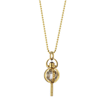 Mini "Carpe Diem" Key on a Delicate Gold Ball Chain