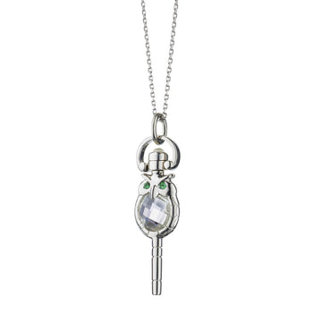 Miniature "Wisdom" Owl Key Charm Necklace