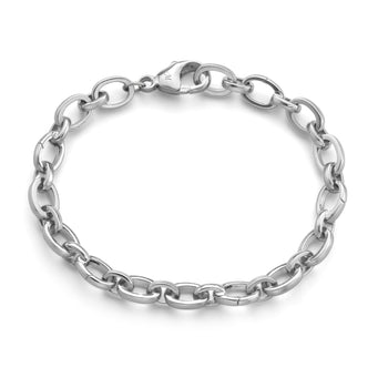 "Audrey" Link Charm Bracelet in Sterling Silver