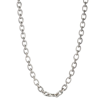 "Audrey" Link Charm Necklace in Sterling Silver