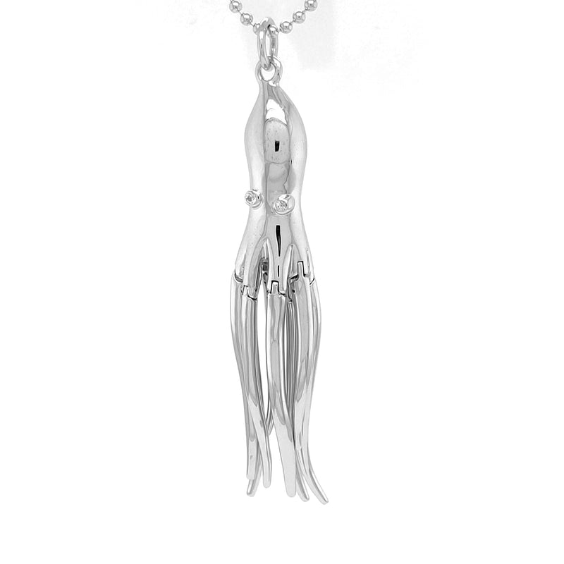 Collana con polpo in argento sterling testurizzato - Gioielli con vita marina