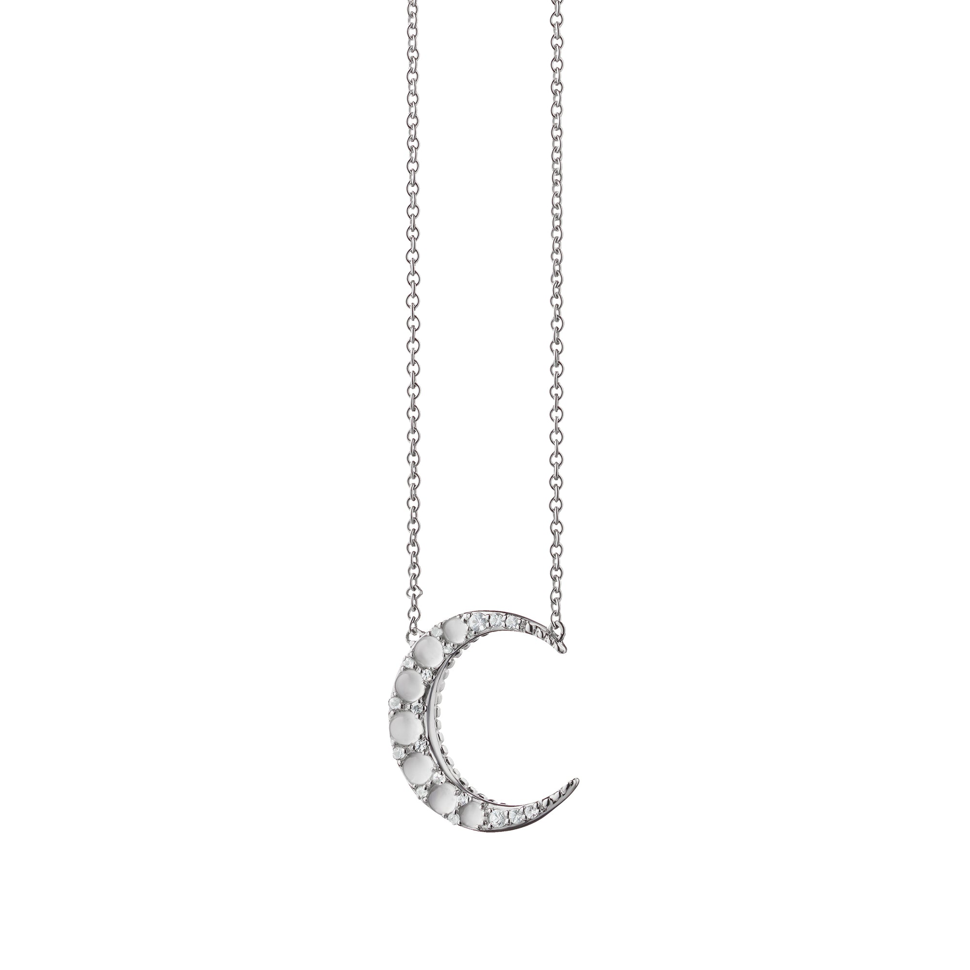 Moonstone Midi Crescent Moon Necklace