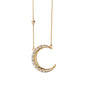 Sun, Moon and Stars Pearl Crescent Moon Necklace