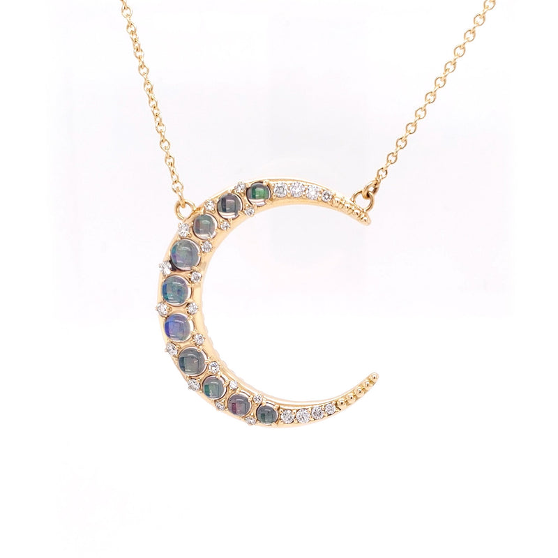 Sun, Moon and Stars Opal Moon Necklace Monica Rich Kosann