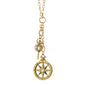 “Travel” Compass and Mini “Carpe Diem” Key Charm Necklace