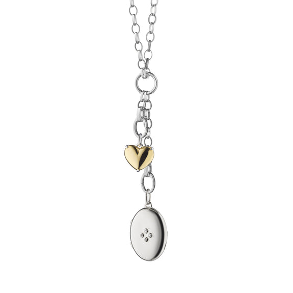 
  
    “Heart of Gold” and Four Midi Sapphire Locket Charm Necklace
  
