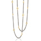 Sun, Moon and Stars 47” Diamond and Moonstone Steel Chain Necklace