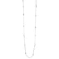 Sun, Moon and Stars 40” Moonstone and White Sapphire Silver Chain Necklace