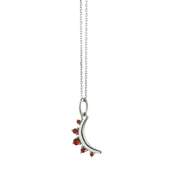 January Garnet “Moon” Birthstone Necklace
