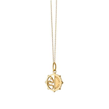 Mini “Never Fear” Snake Medallion on 17" Gold Chain