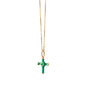 Mini Green Enamel Cross Charm with Emerald