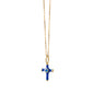 Mini Blue Enamel Cross Charm with Sapphire