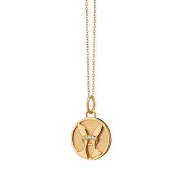 Mini "Pisces" Charm on Gold Chain