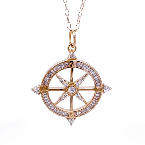 Mother of Pearl and Diamonds Compass Necklace – Milestones by Ashleigh  Bergman