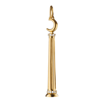 18K Yellow Gold “Athena” Dream Column Charm with Diamonds	