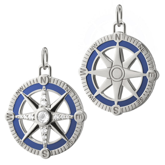 
  
    “Adventure” Compass Charm with Blue Enamel and Sapphires
  
