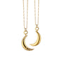 "Dream" Moon Charm with Diamonds on a Delicate Gold Open Link Chain
