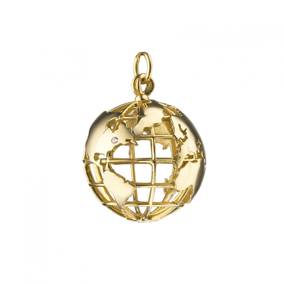 World Pendant in Solid Gold - Talu RocknGold