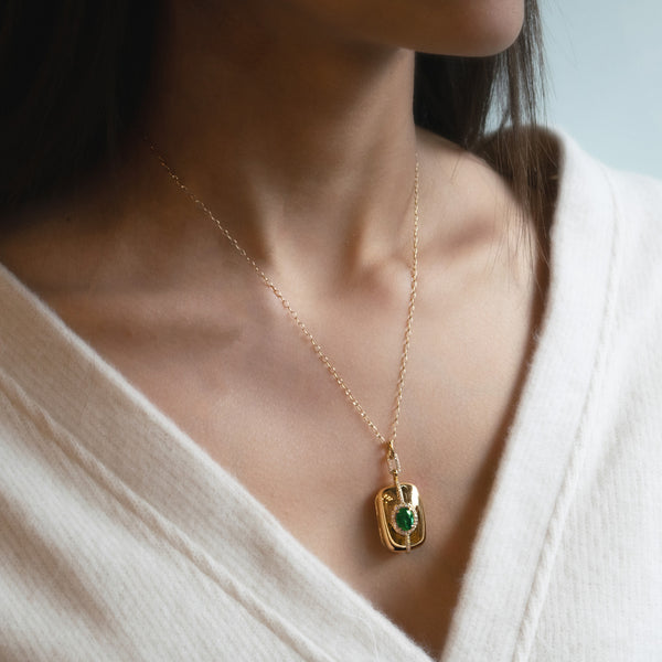Emerald & Diamond Wonder Locket Necklace