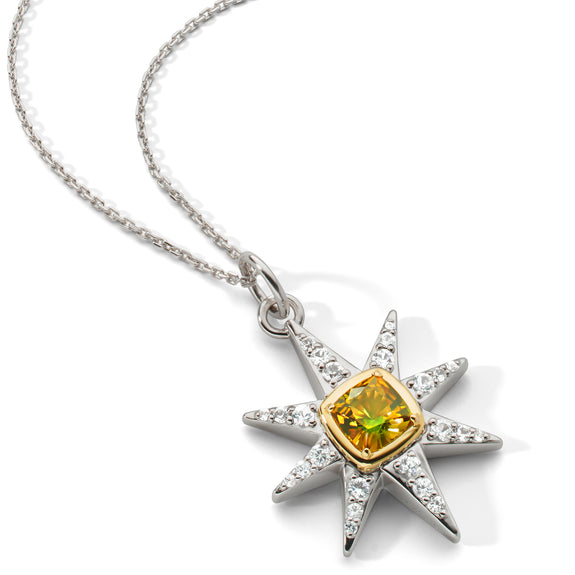 
  
    Special Edition Green Tourmaline and White Sapphire Star Necklace
  
