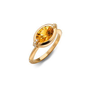 Special Edition Hessonite and Diamond Ring