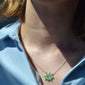 Mexican Water Opal, Emerald and Diamond Star Necklace