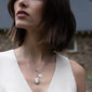 September Sapphire "Moon" Sterling Silver Birthstone Necklace