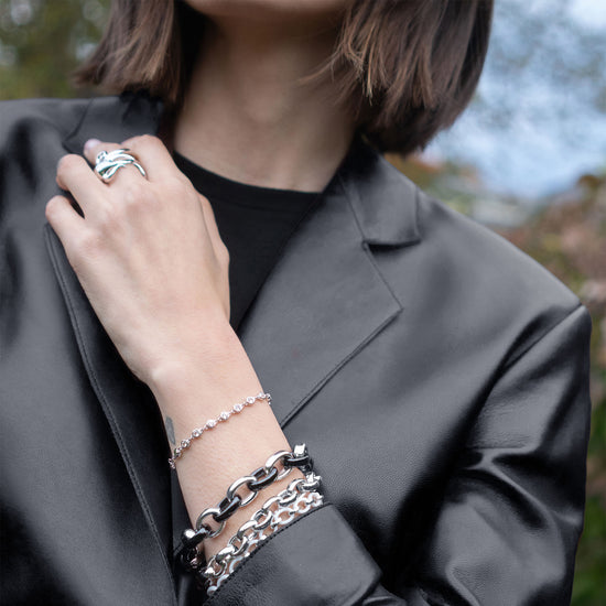 Marilyn Black Ceramic Link Bracelet
