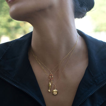 Slim Round "Nan" Gold Locket Necklace