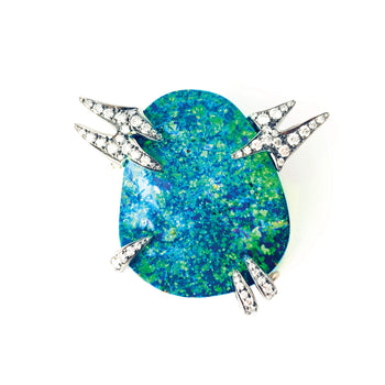 One of a Kind Boulder Opal Galaxy Brooch