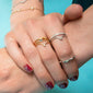 “Happiness” Sun Poesy Stackable Ring in Poesy Ring Stack