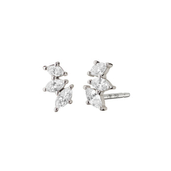 Recycled 18K White Gold Marquise Diamond Earrings