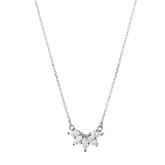 
  
    Recycled 18K White Gold and Marquise Diamond Necklace, 5 Diamonds
  
