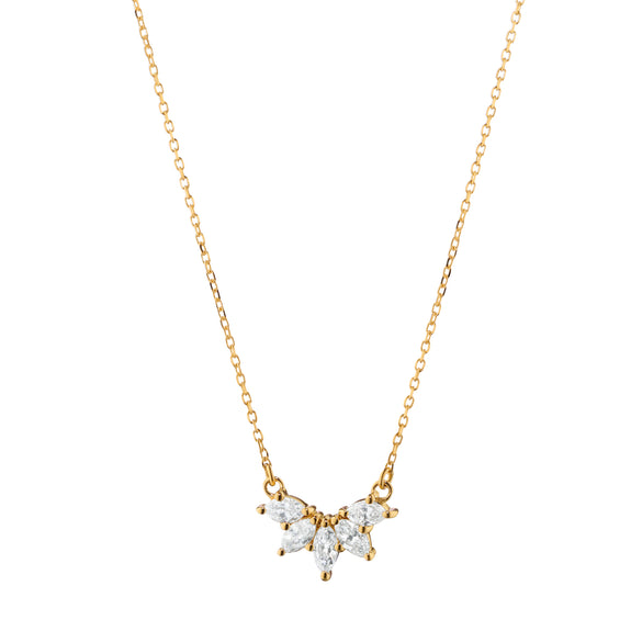 
  
    Recycled 18K Yellow Gold and Marquise Diamond Necklace, 5 Diamonds
  

