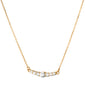 Recycled 18K Yellow Gold and Round Diamond Necklace, 7 Diamonds