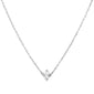 Recycled 18K White Gold and Round Diamond Necklace, 2 Diamonds